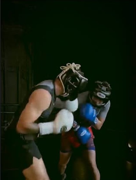 Carlos El Acero Martinez sparring with headgear at EGBG
