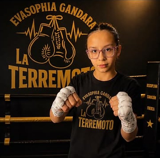 EGBG youth boxer La Terremoto in hand wraps, kids boxing classes in Dallas